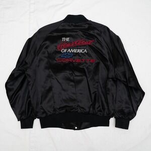 Vintage 90's Chevrolet Heartbeat Of America Satin Jacket Bomber Size XL Pooh
